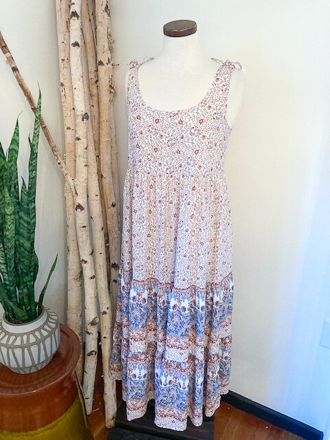 TRIBAL Border Print Maxi Dress