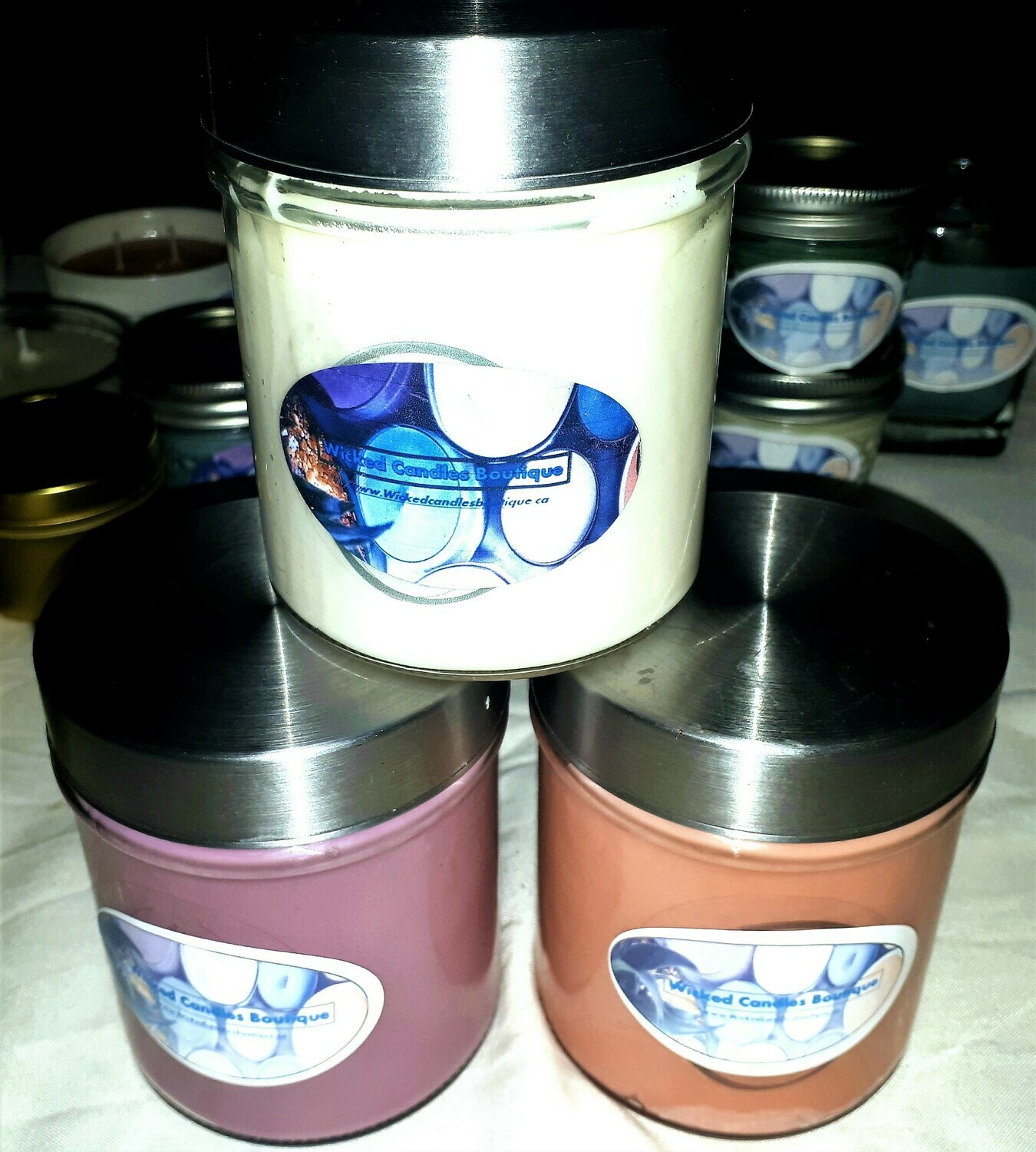 10 oz  Soy candle in cylindrical jar w/ Lid