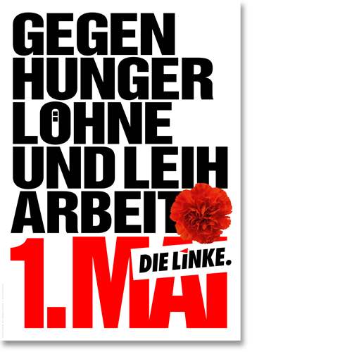 Plakat &quot;1. Mai - Gegen Hungerlöhne&quot;