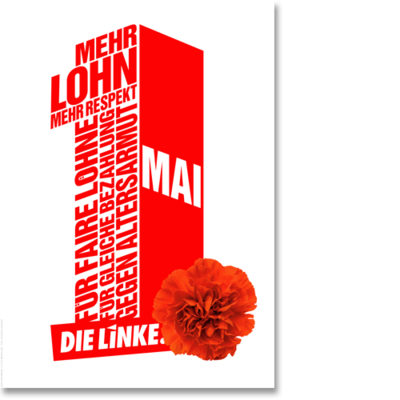 Plakat "1. Mai - Mehr Lohn"