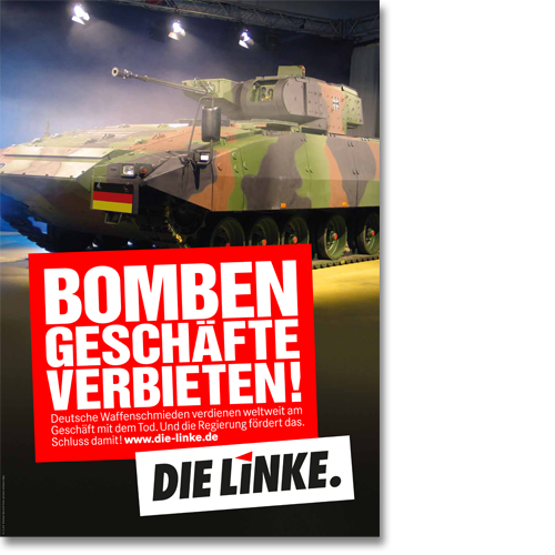 Plakat &quot;Bombengeschäfte verbieten!&quot;
