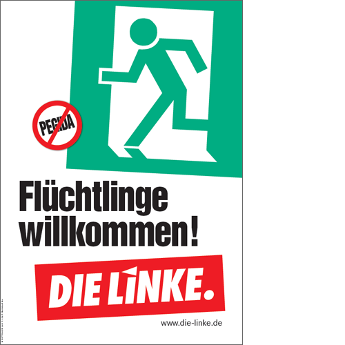 Plakat &quot;Flüchtlinge willkommen!&quot;