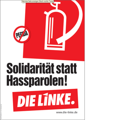Plakat "Solidarität statt Hassparolen!"