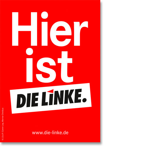 Aufkleber &quot;Hier ist DIE LINKE.&quot;