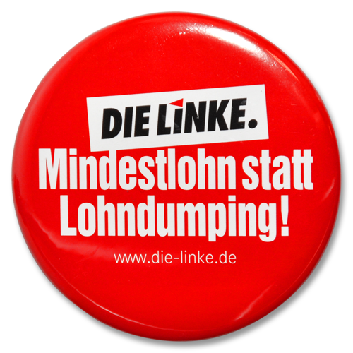 Button "Mindestlohn statt Lohndumping!"