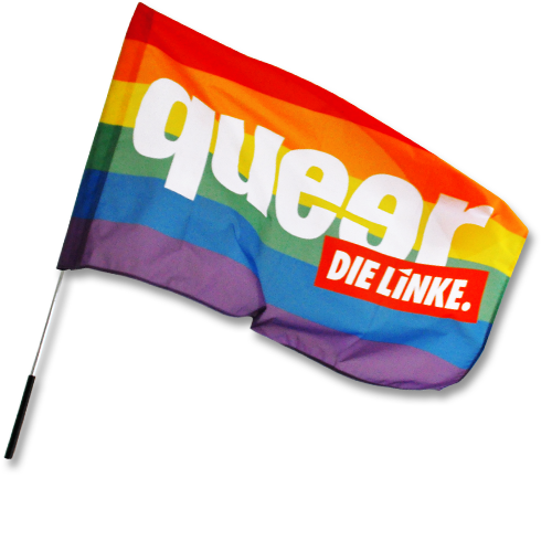 Fahne &quot;queer&quot; mit Hohlsaum