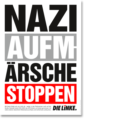 Plakat &quot;Naziaufmärsche stoppen&quot;