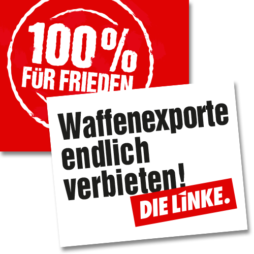 Hochhalteplakat &quot;Waffenexporte endlich verbieten!&quot;