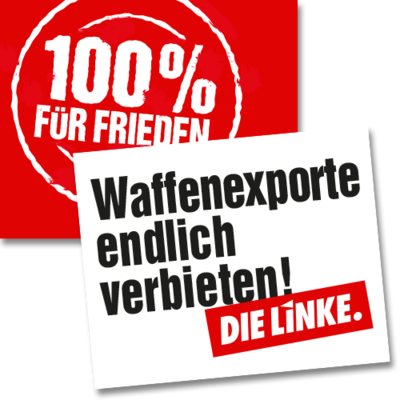 Hochhalteplakat "Waffenexporte endlich verbieten!"