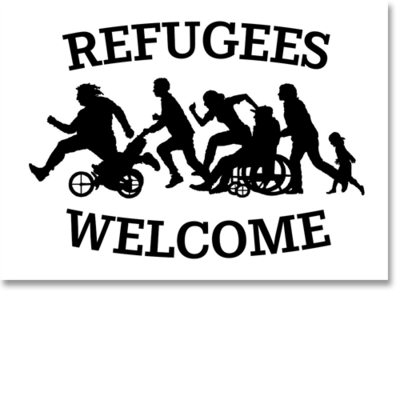 Textilaufkleber "Refugees Welcome"
