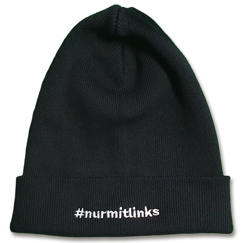 Strickmütze &quot;#nurmitlinks&quot; schwarz