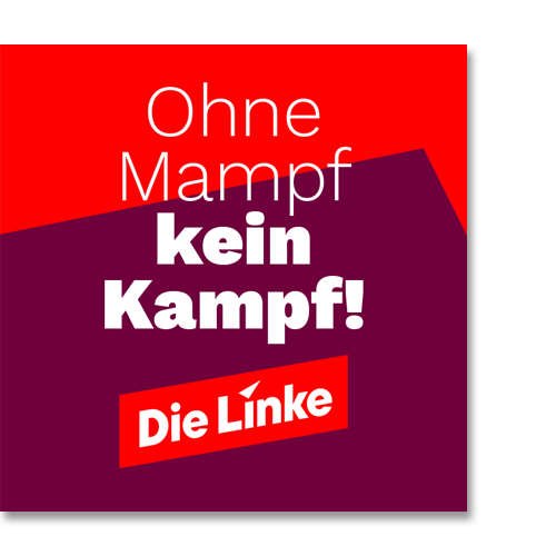 Aufkleber &quot;Ohne Mampf kein Kampf&quot;