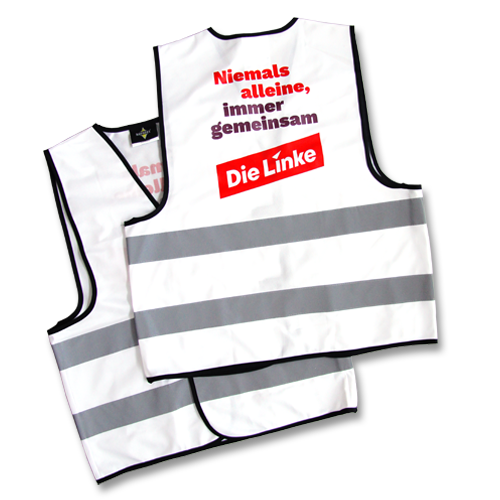 Weste &quot;Niemals alleine, immer gemeinsam&quot; Die Linke