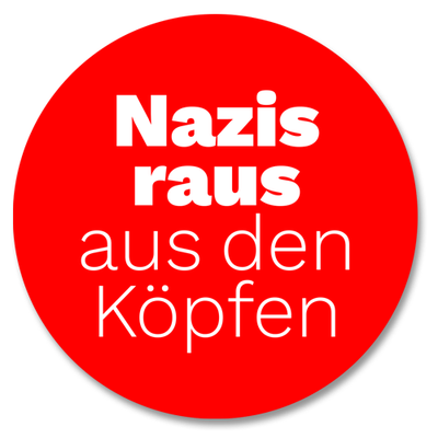 Aufkleber &quot;Nazis raus aus den Köpfen&quot; rund