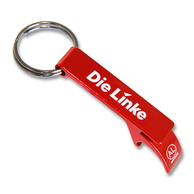 Flaschenöffner, rot &quot;Die Linke&quot;
