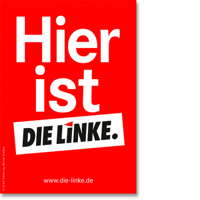 Aufkleber &quot;Hier ist DIE LINKE.&quot;