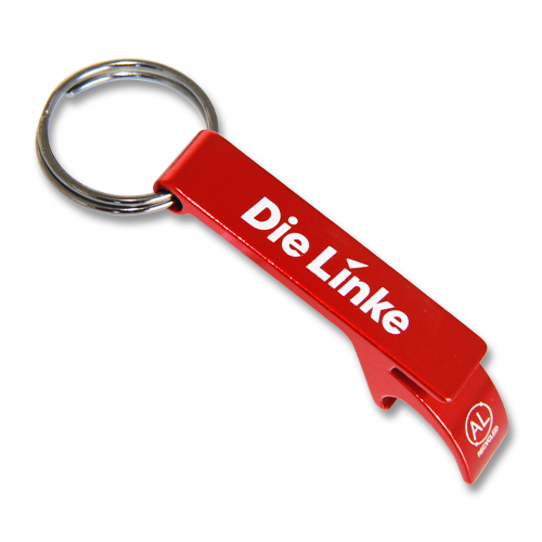 Flaschenöffner, rot &quot;Die Linke&quot;