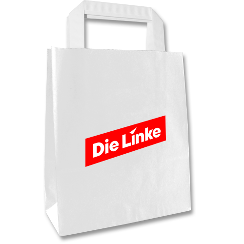 Papiertragtasche, weiß &quot;Die Linke&quot;