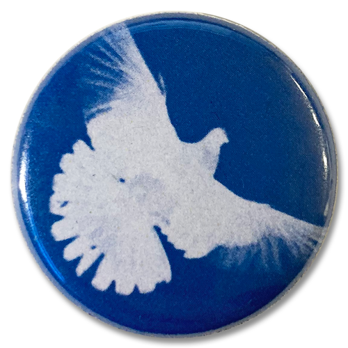 Button "Friedenstaube"