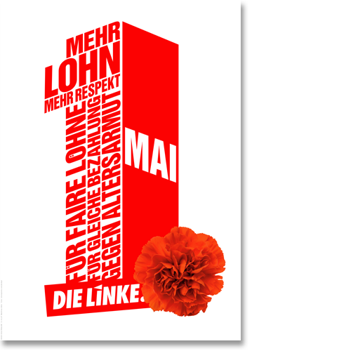 Plakat "1. Mai - Mehr Lohn"