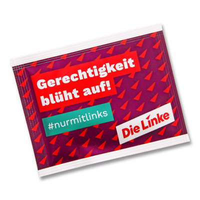 Samentütchen "Gerechtigkeit blüht auf! #nurmitlinks"