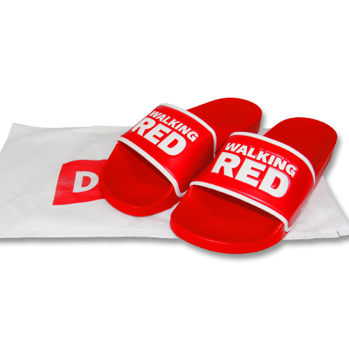 Badelatschen "WALKING RED" Die Linke