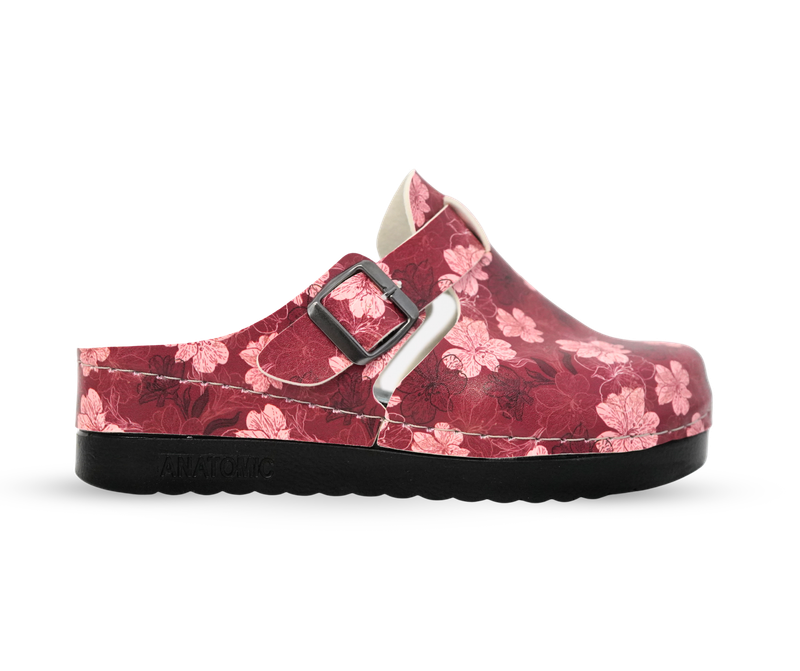 ЖЕНСКА КЛОМПА 154603 RED/FLOWERS