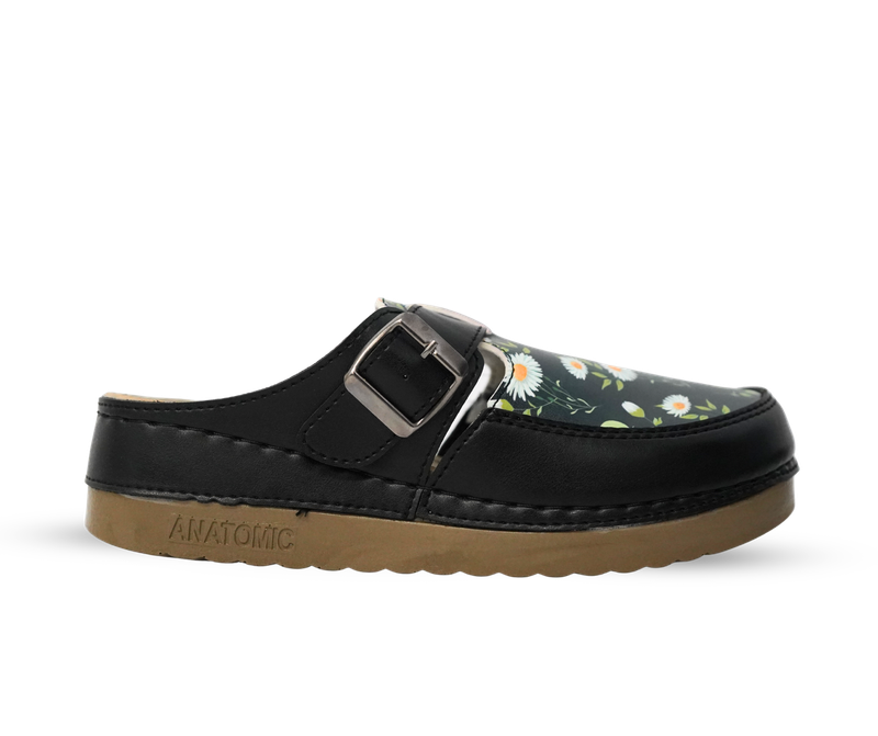 ЖЕНСКА КЛОМПА 154464 BLACK/FLOWERS