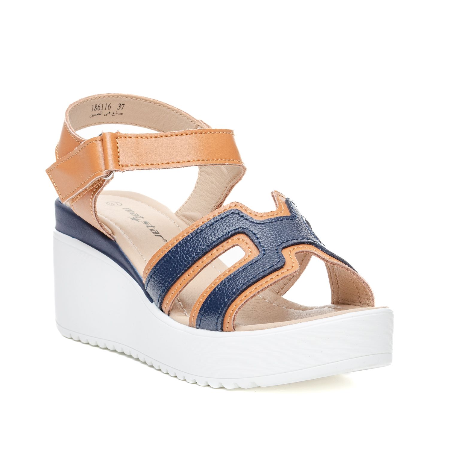 Женска Сандала 186116 Navy/Camel