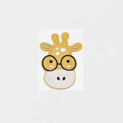 Giraffe mit Brille Bügelbild