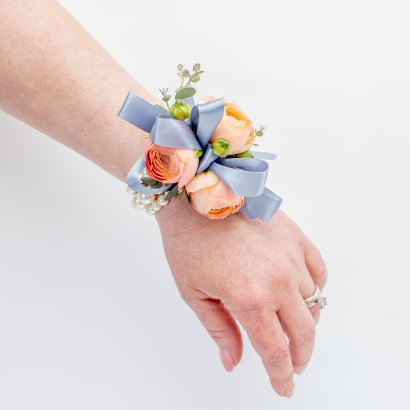Peach Wrist Corsage