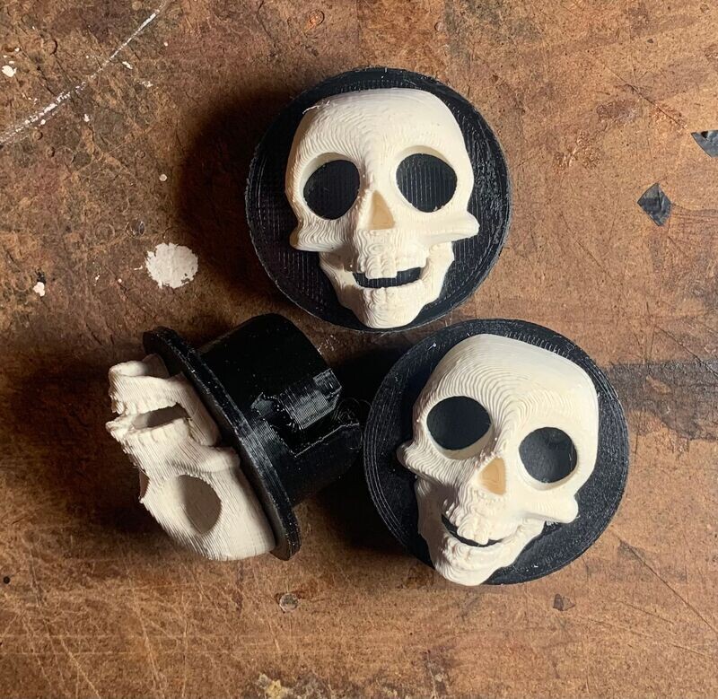 3D Radnaben-Kappen außen - HappySkull