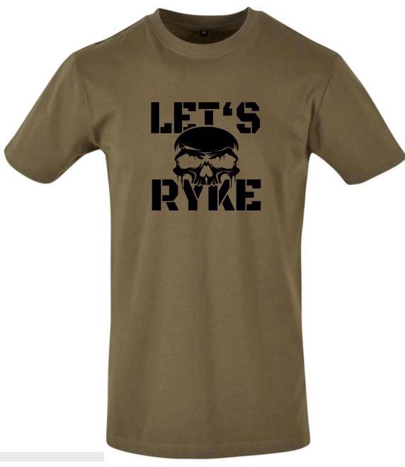 T-Shirt - LET'S RYKE II - Natural Olive -Herren