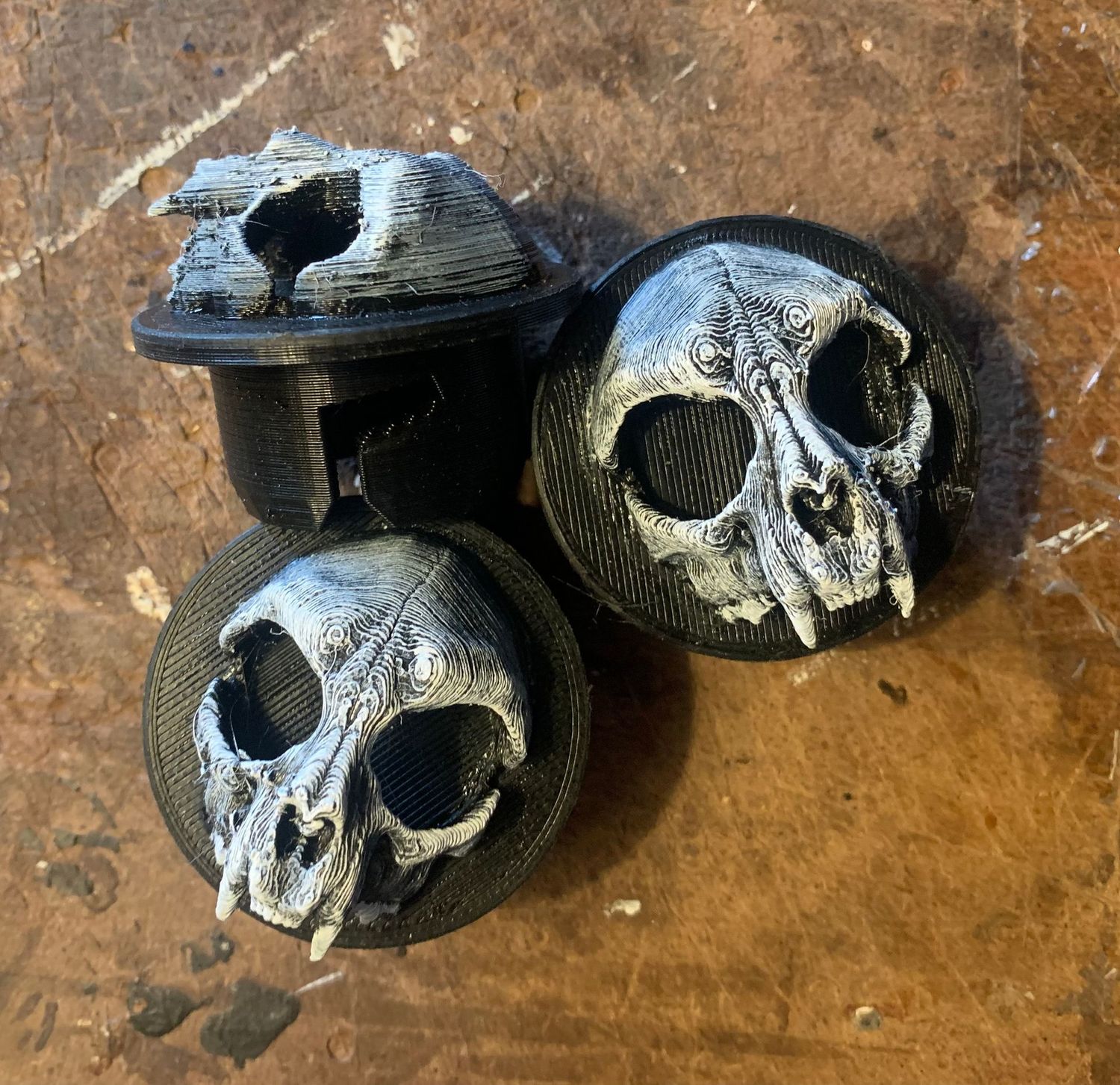 3D Radnaben-Kappen außen - CatSkull