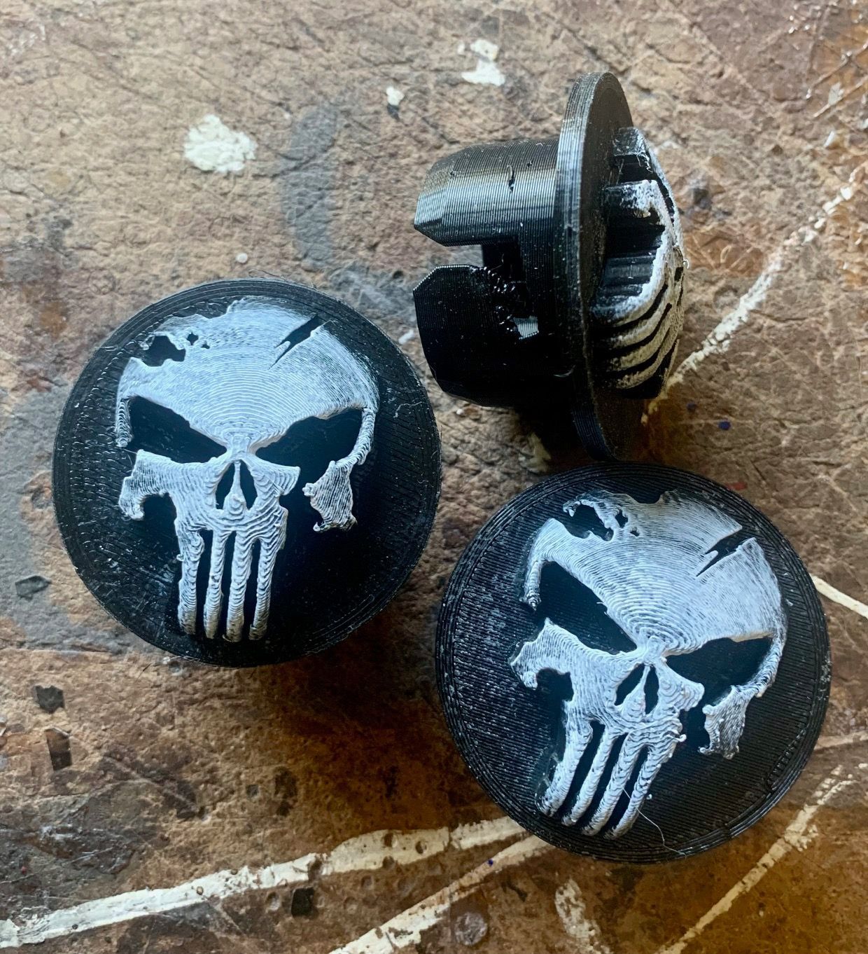 3D Radnaben-Kappen außen - PUNISHER