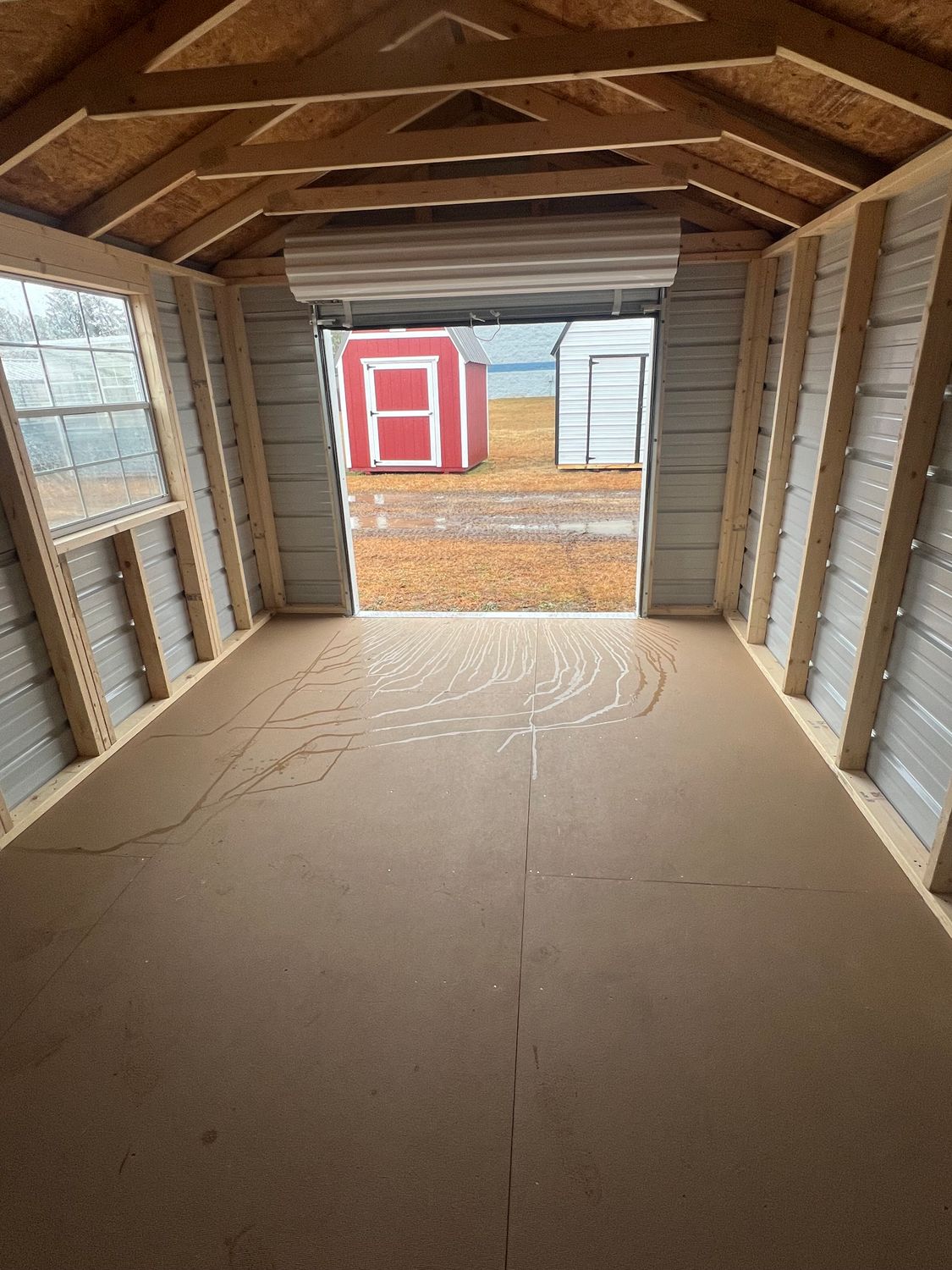 10x16 Metal Utility W/ Garage Door