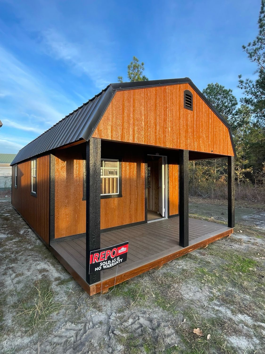 14x30 Lofted Cabin W/ Deluxe Porch - REPO 14x30 Lofted Cabin W/ Deluxe Porch - REPO