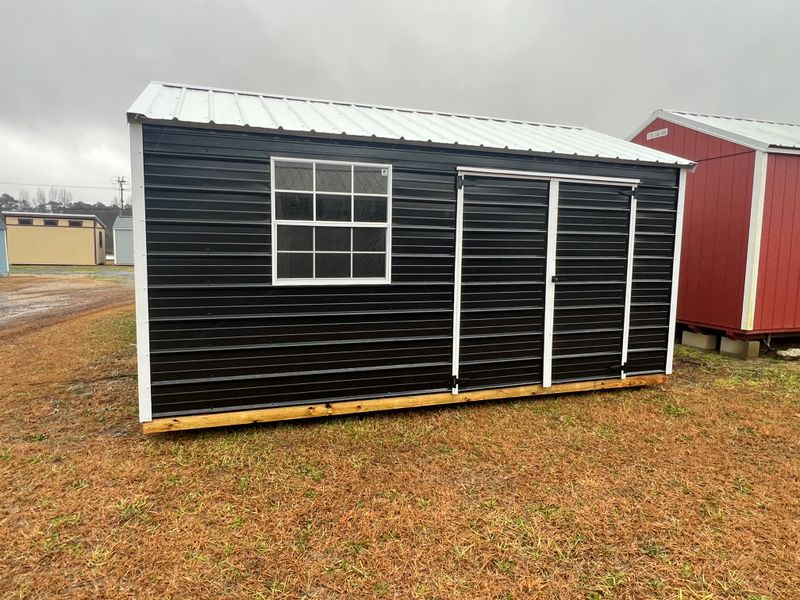 10x16 Metal Utility W/ Garage Door