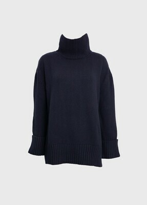 OVERSIZED CASHMERE-WOOL SWEATER TURTLE NECK IN BLACK OVERSIZED CASHMERE-WOOL SWEATER TURTLE NECK IN BLACK