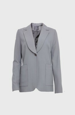 PATCH POCKET SOFT TAILORED JACKET IN GREY PATCH POCKET SOFT TAILORED JACKET IN GREY