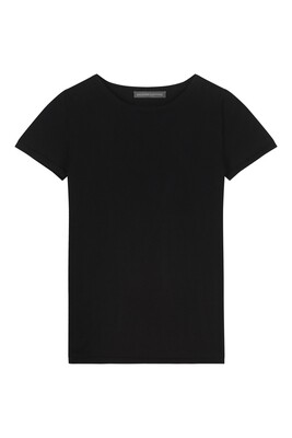 KNITTED T-SHIRT SHORT SLEEVE ORGANIC COTTON IN BLACK