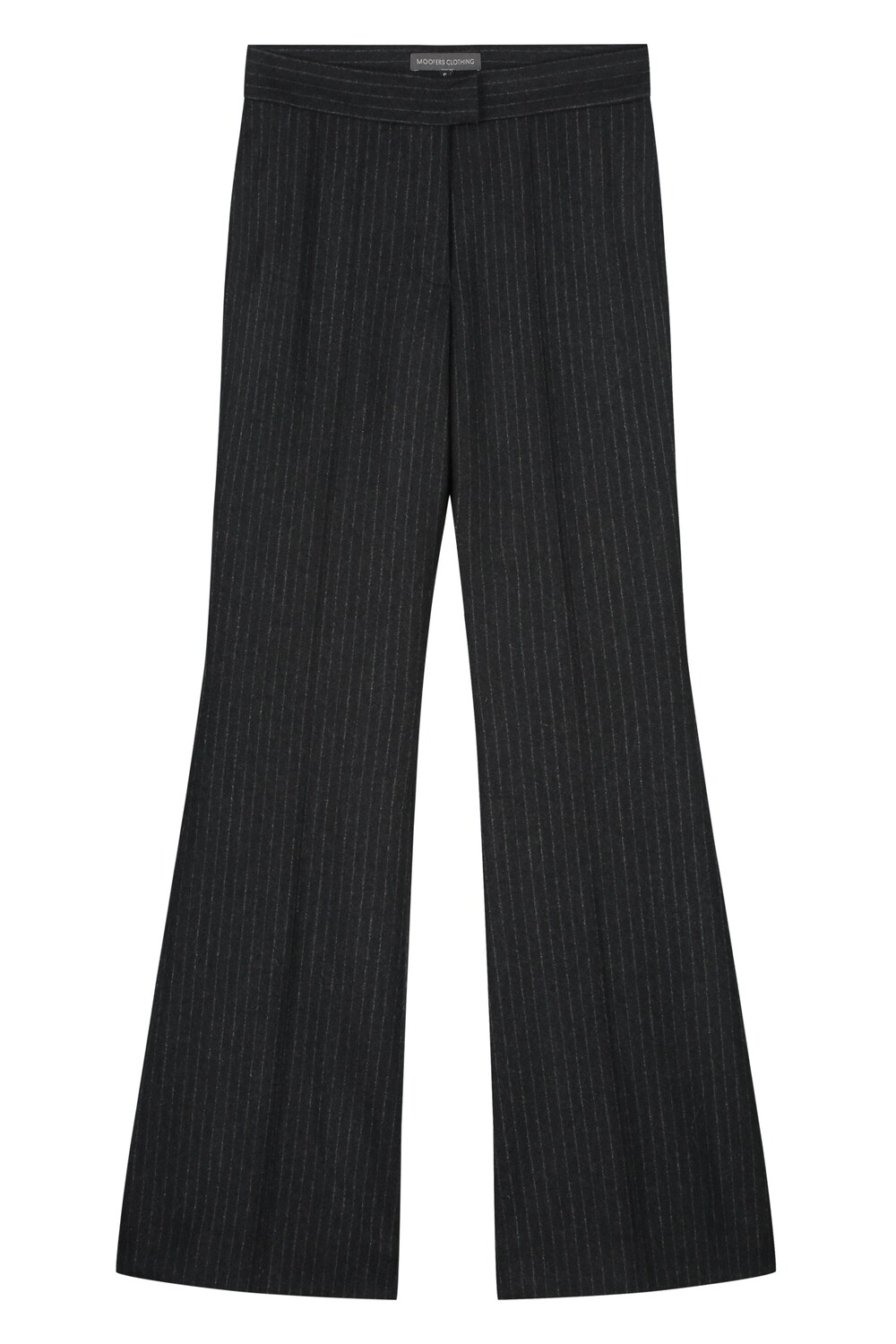 FLANNEL PIN STRIPE TROUSERS IN CHARCOAL