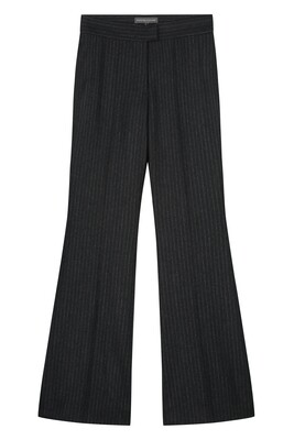 FLANNEL PIN STRIPE TROUSERS IN CHARCOAL FLANNEL PIN STRIPE TROUSERS IN CHARCOAL