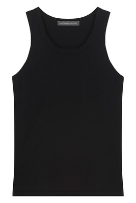KNITTED TANK TOP ORGANIC COTTON IN BLACK