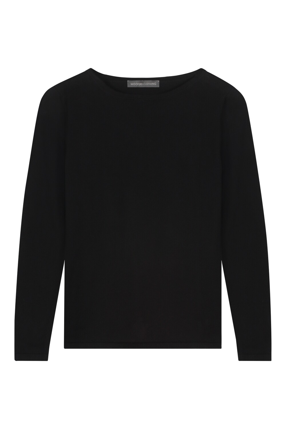KNITTED T-SHIRT LONG SLEEVE ORGANIC COTTON IN BLACK