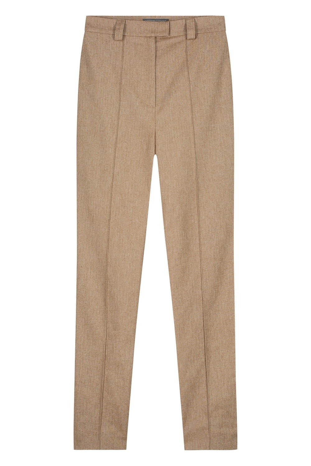 HIGH WAISTED RECYCLED / ORGANIC COTTON TROUSERS IN CAMEL