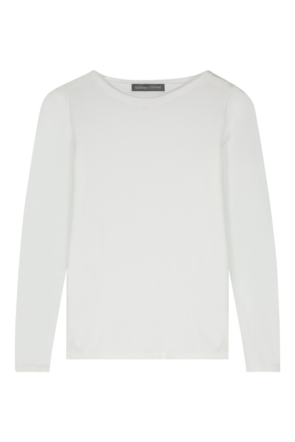 KNITTED T-SHIRT LONG SLEEVE ORGANIC COTTON IN WHITE