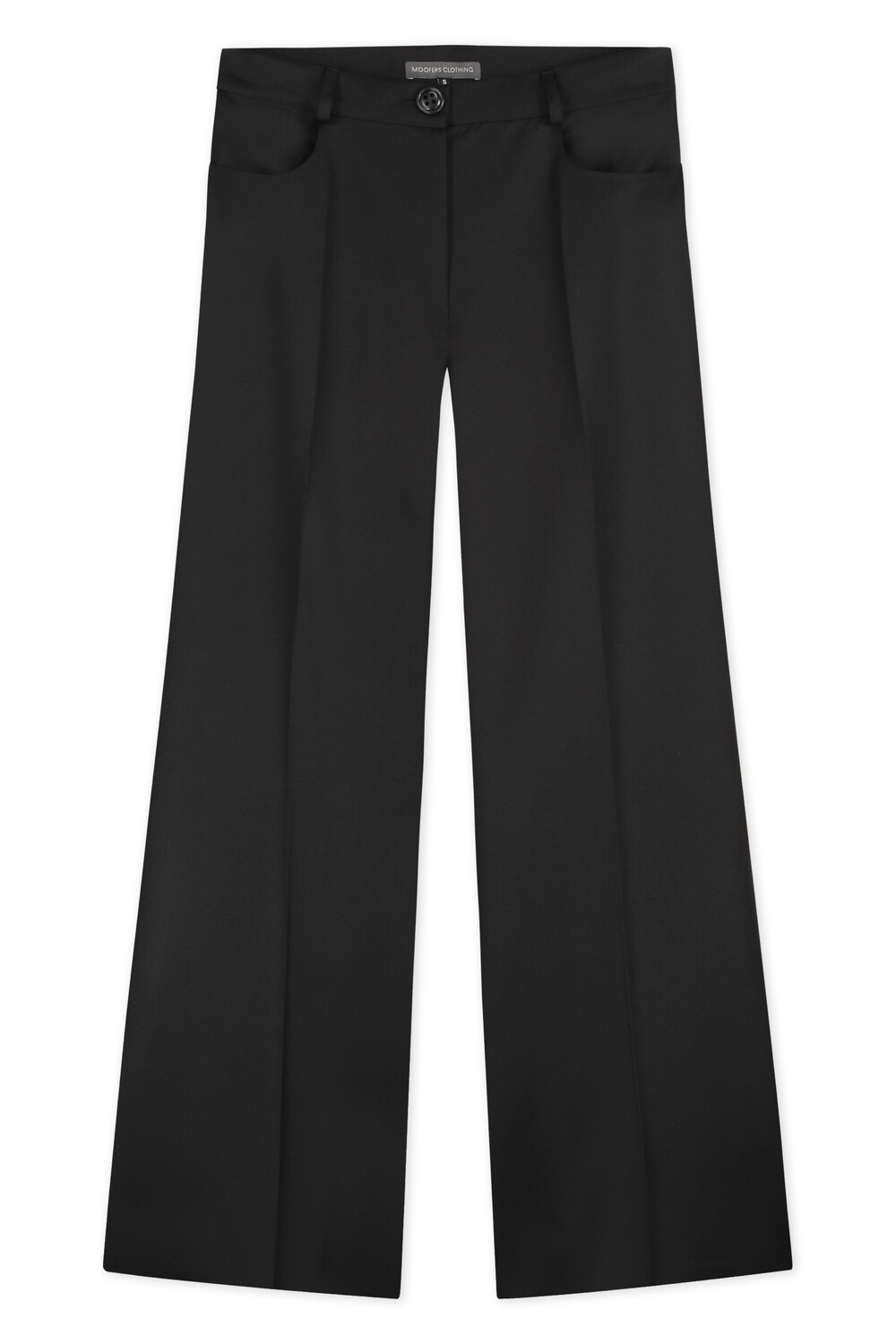 LOW WAISTED TROUSERS BLACK TWILL WOOL
