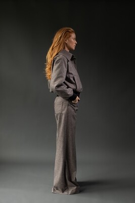 LOW WAISTED TROUSERS CHECKERED WOOL