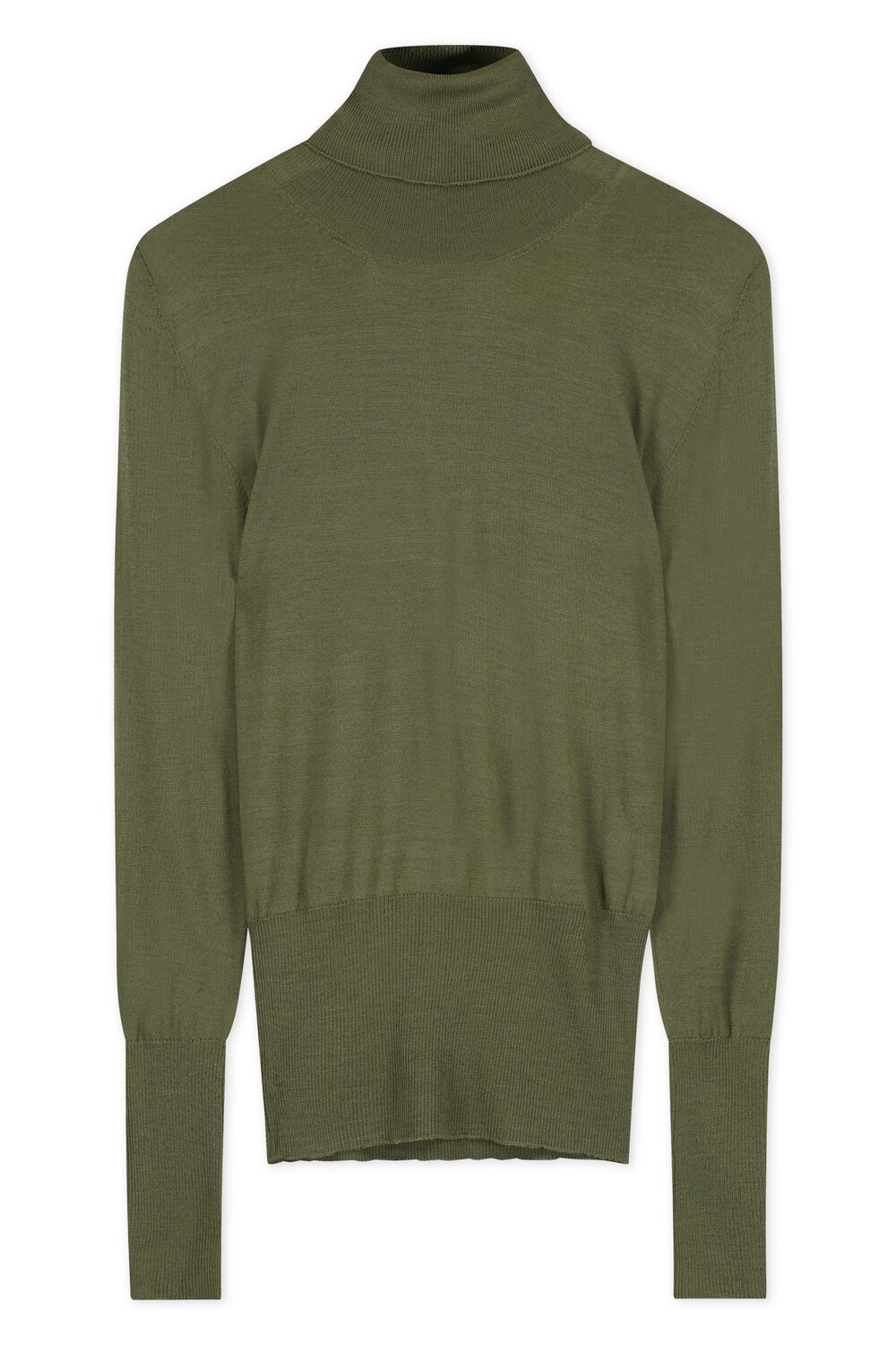 FITTED SWEATER TURTLENECK IN MILITARE
